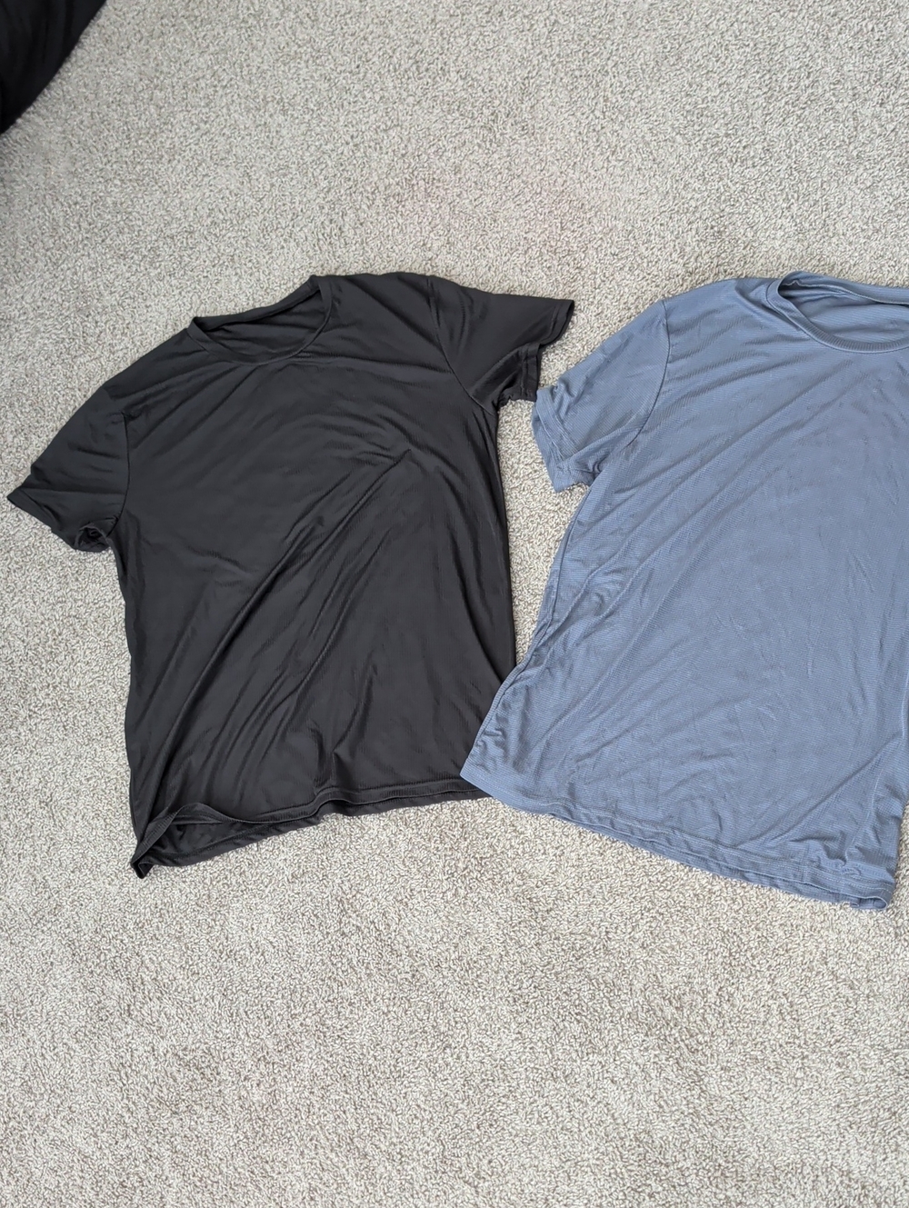 Men's Crew Neck Breathable T-Shirt's Black & Slate Blue Size XL